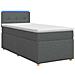 Letto box spring con materasso Grigio Scuro 80 x 200 cm Tessuto - Foto miniatura 1