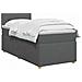 Letto box spring con materasso Grigio Scuro 80 x 200 cm Tessuto - Foto miniatura 3