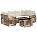 Set Divano da Giardino 7 pz Beige e Bianco Crema polyrattan - Foto miniatura 1