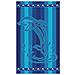 Telo Mare Jacquard In Spugna Disegno Dolphin Stripe 90x170 Blu - Foto miniatura 1