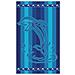 Telo Mare Jacquard In Spugna Disegno Dolphin Stripe 90x170 Blu - Foto miniatura 4