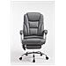 Sedia da ufficio massaggiante PACIFIC, poltrona relax con poggiapiedi estraibile, altezza regolabile, in similpelle, ergonomica, girevole, con ruote, capacità di carico massimo 150 kg grigio - Foto miniatura 2