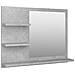 Specchio da Bagno Grigio Cemento 60x10,5x45 cm in Truciolato - Foto miniatura 2
