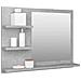 Specchio da Bagno Grigio Cemento 60x10,5x45 cm in Truciolato - Foto miniatura 3