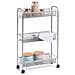 Organizer Mobile Multifunzionale Per Cucina O Bagno, 3 Ripiani In Rete, 4 Ruote, Materiale Metallico, Marca - Foto miniatura 2