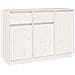 Credenza Bianca 110x34x75 Cm In Legno Massello Di Pino - Foto miniatura 2
