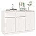 Credenza Bianca 110x34x75 Cm In Legno Massello Di Pino - Foto miniatura 11