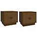 Comodini 2 Pz Miele 40x34x35 Cm In Legno Massello Di Pino - Foto miniatura 2
