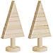 Alberi Di Natale Decorativi In Legno 2pz 30cm Massello Di Pino - Foto miniatura 2
