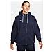 Felpa Con Cappuccio Full Zip Cw6957-451 Donna Taglia Xl Colore Blu - Foto miniatura 1