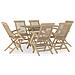 Set da Pranzo da Giardino 7 pz Grigio in Legno Massello di Teak - Foto miniatura 1
