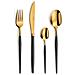Set Posate 24 Pezzi Oro /nero - 1114duaf11c40 - Foto miniatura 1