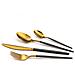 Set Posate 24 Pezzi Oro /nero - 1114duaf11c40 - Foto miniatura 2