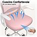 Sedia Ufficio Con Supporto Lombare, Sedia Da Ufficio Con Poggiapiedi, Sedia Scrivania Poltrona Ufficio Ergonomica, Braccioli E Altezza Regolabili, Rosa - Foto miniatura 4