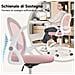 Sedia Ufficio Con Supporto Lombare, Sedia Da Ufficio Con Poggiapiedi, Sedia Scrivania Poltrona Ufficio Ergonomica, Braccioli E Altezza Regolabili, Rosa - Foto miniatura 8
