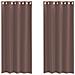 Tende In Voile Con Occhielli 2 Pz Marrone 140x245 Cm - Foto miniatura 2
