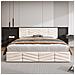 Letto Contenitore,letto Imbottito Contenitore Con Rete A Doghe E Testata, Con Vani Letto Idraulici,140 X 200 Cm, Beige, Senza Materasso - Foto miniatura 4