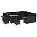 Set di divani da giardino 12 pezzi con cuscini Polyrattan Nero Acacia, Set da pranzo da giardino 3 pezzi con cuscini Polyrattan Nero Acacia - Foto miniatura 1