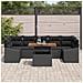 Set di divani da giardino a 8 pezzi con cuscini neri in polyrattan - Foto miniatura 3