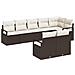 Set divano da giardino 8 pezzi con cuscini marrone polyrattan,  Divano da giardino 2 posti con storage e cuscini marrone polyrattan - Foto miniatura 1
