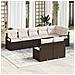 Set divano da giardino 8 pezzi con cuscini marrone polyrattan,  Divano da giardino 2 posti con storage e cuscini marrone polyrattan - Foto miniatura 2