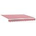 Ombrello Retrattile Automatico Strisce Rosse e Bianche 300x250 cm - Foto miniatura 4