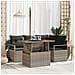 Set Divano da Giardino 5 pcs Grigio Poly Rattan - Foto miniatura 2