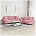 Set di Divani 2 pz con Cuscini Rosa in Velluto - Foto miniatura 2