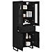 Credenza 2 pcs Rovere Nero Legno Stratificato e Vetro - Foto miniatura 3