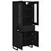 Credenza 2 pcs Rovere Nero Legno Stratificato e Vetro - Foto miniatura 5