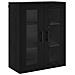 Credenza 2 pcs Rovere Nero Legno Stratificato e Vetro - Foto miniatura 7