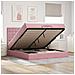 Struttura Letto Pouf con Materassi Rosa 200x200 cm Velluto - Foto miniatura 2