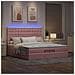 Struttura Letto Pouf con Materassi Rosa 200x200 cm Velluto - Foto miniatura 3