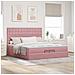Struttura Letto Pouf con Materassi Rosa 200x200 cm Velluto - Foto miniatura 4