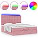 Struttura Letto Pouf con Materassi Rosa 200x200 cm Velluto - Foto miniatura 5