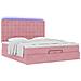 Struttura Letto Pouf con Materassi Rosa 200x200 cm Velluto - Foto miniatura 6