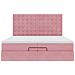 Struttura Letto Pouf con Materassi Rosa 200x200 cm Velluto - Foto miniatura 8