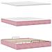 Struttura Letto Pouf con Materassi Rosa 200x200 cm Velluto - Foto miniatura 9