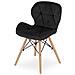 WAKO Velvet Chair Modern Ergonomic Black x3 - Foto miniatura 7
