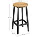 Sgabello da bar da cucina - Elegante sgabello rotondo in rovere con gambe nere - Foto miniatura 7