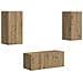 Set mobile TV 6 pcs Rovere artigianale Legno multistrato - Foto miniatura 1