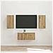 Set mobile TV 6 pcs Rovere artigianale Legno multistrato - Foto miniatura 2
