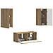 Set mobile TV 6 pcs Rovere artigianale Legno multistrato - Foto miniatura 3