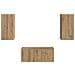 Set mobile TV 6 pcs Rovere artigianale Legno multistrato - Foto miniatura 7
