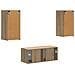 Set mobile TV 6 pcs Rovere artigianale Legno multistrato - Foto miniatura 8
