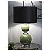 Lampada Da Tavolo Eva Two In Vetro Verde E Grigio Con Paralume In Tessuto — Ø 38 Cm - Foto miniatura 5