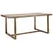 Tavolo Da Pranzo Ankara In Mdf E Ferro Naturale E Oro 180x90x78 Cm - Foto miniatura 1