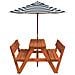 Tavolo da Picnic per 4 Bambini con Ombrellone Legno di Abete - Foto miniatura 4