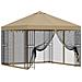 Gazebo da giardino con pareti laterali 3 x 3 m Beige - Foto miniatura 1