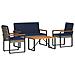 Set Mobili da Esterno 4 pcs Grigio e Blu Navy polyrattan - Foto miniatura 1